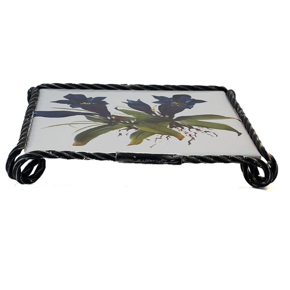 Vintage VILLEROY & BOCH Tile Trivet Blue Floral - Picture 9 of 9